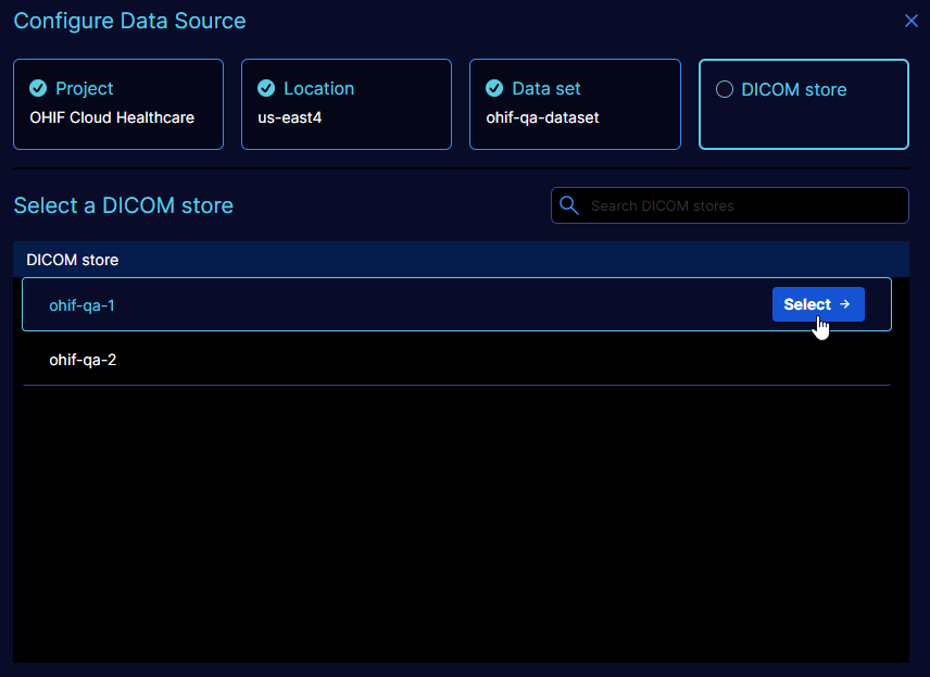 Data source configuration UI